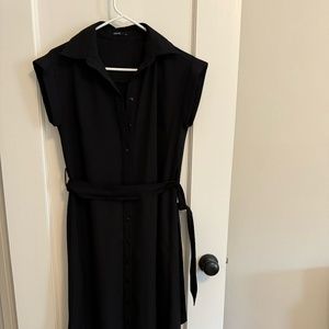 Black Button Up Dress w/belt